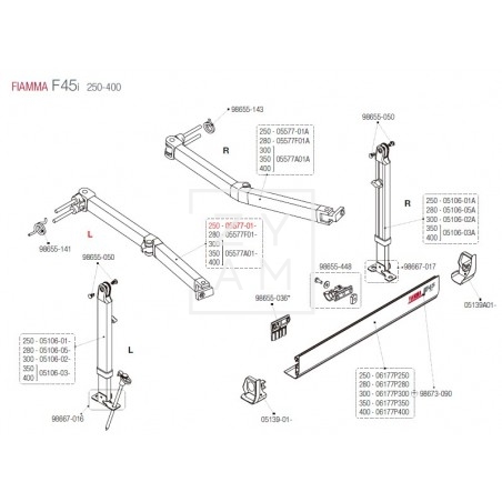 BRAZO IZQUIERDO F45TI/F45I/F1250-260