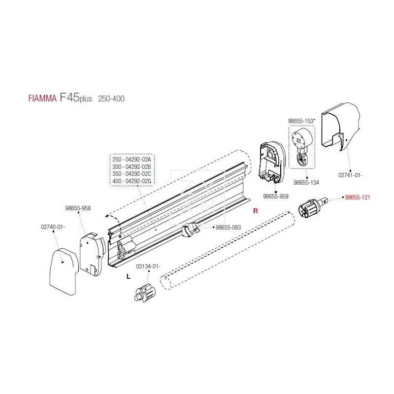 SOPORTE RULO DERECHA F45/F1 48 MM