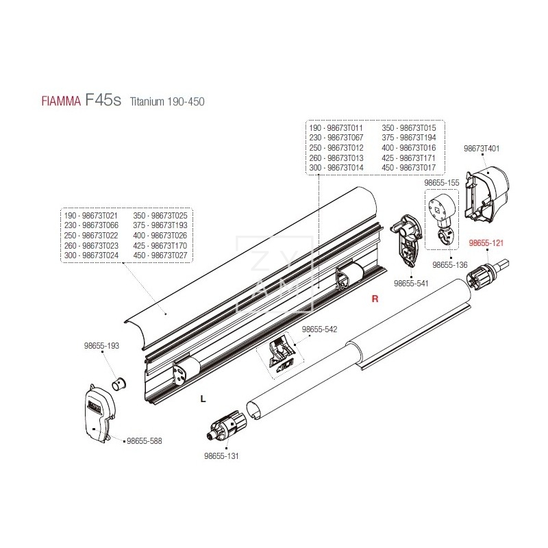SOPORTE RULO DERECHA F45/F1 48 MM