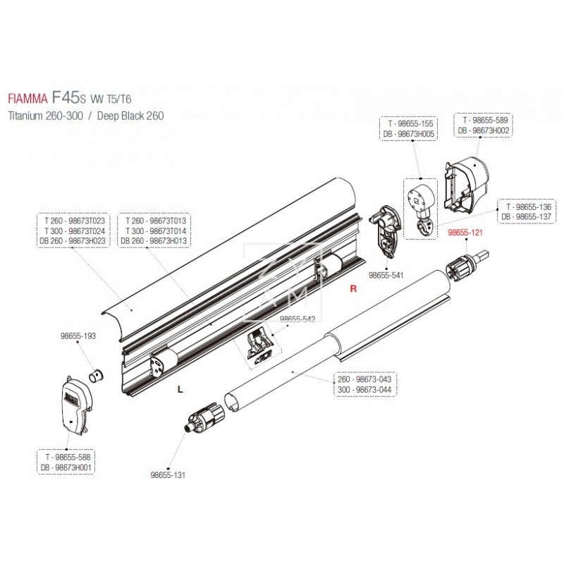 SOPORTE RULO DERECHA F45/F1 48 MM