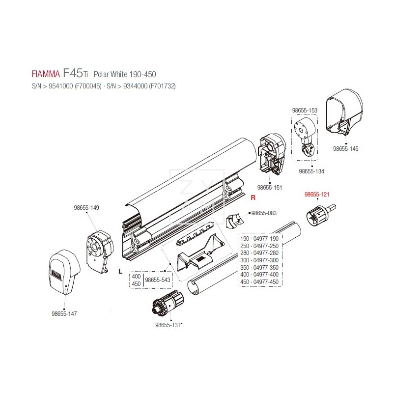 SOPORTE RULO DERECHA F45/F1 48 MM