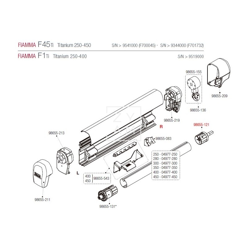 SOPORTE RULO DERECHA F45/F1 48 MM