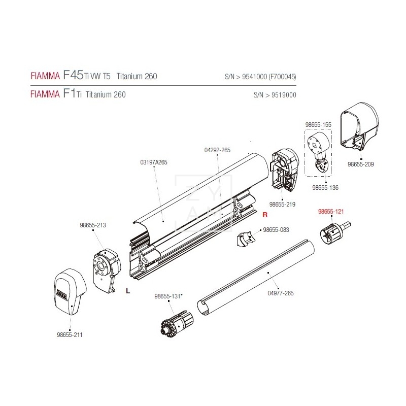 SOPORTE RULO DERECHA F45/F1 48 MM