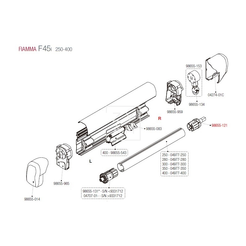 SOPORTE RULO DERECHA F45/F1 48 MM