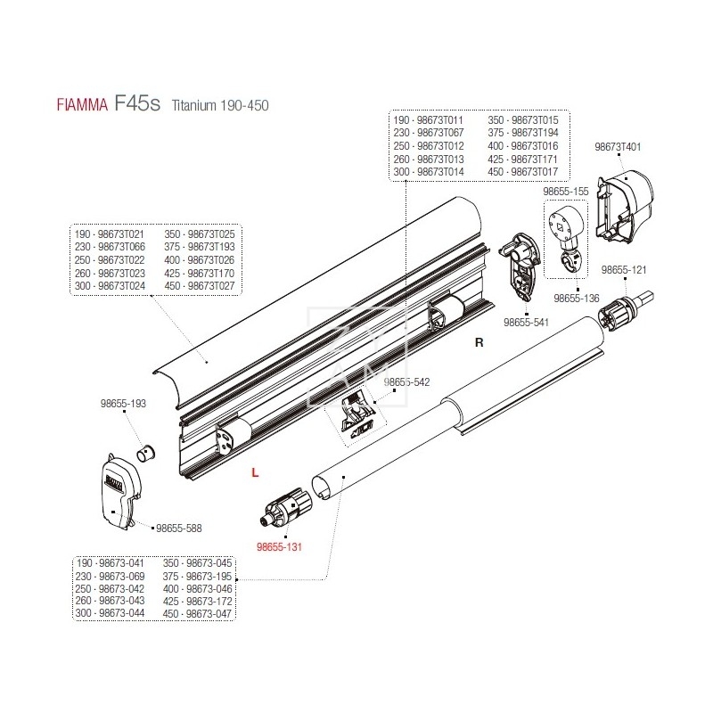 SOPORTE RULO IZQUIERDA F45/F1 48MM
