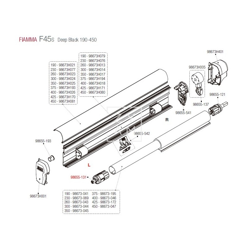 SOPORTE RULO IZQUIERDA F45/F1 48MM