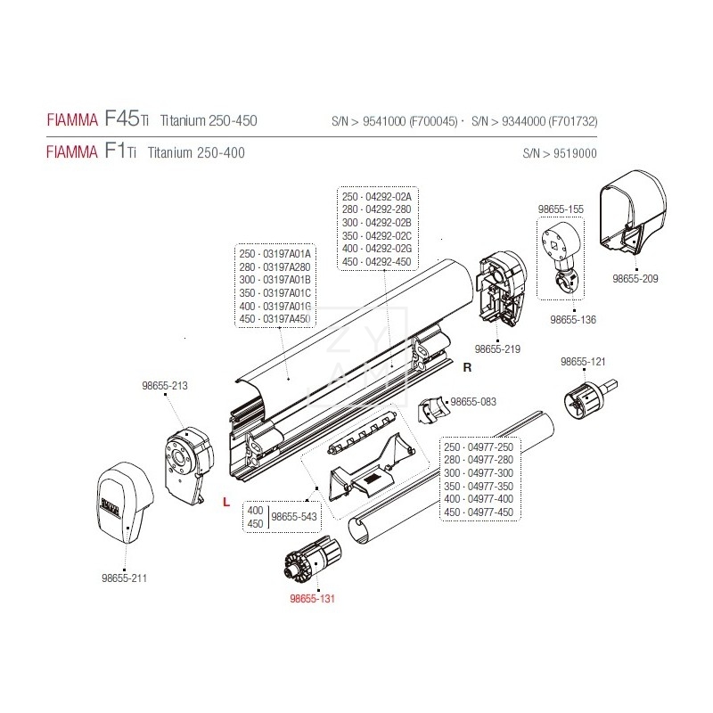 SOPORTE RULO IZQUIERDA F45/F1 48MM