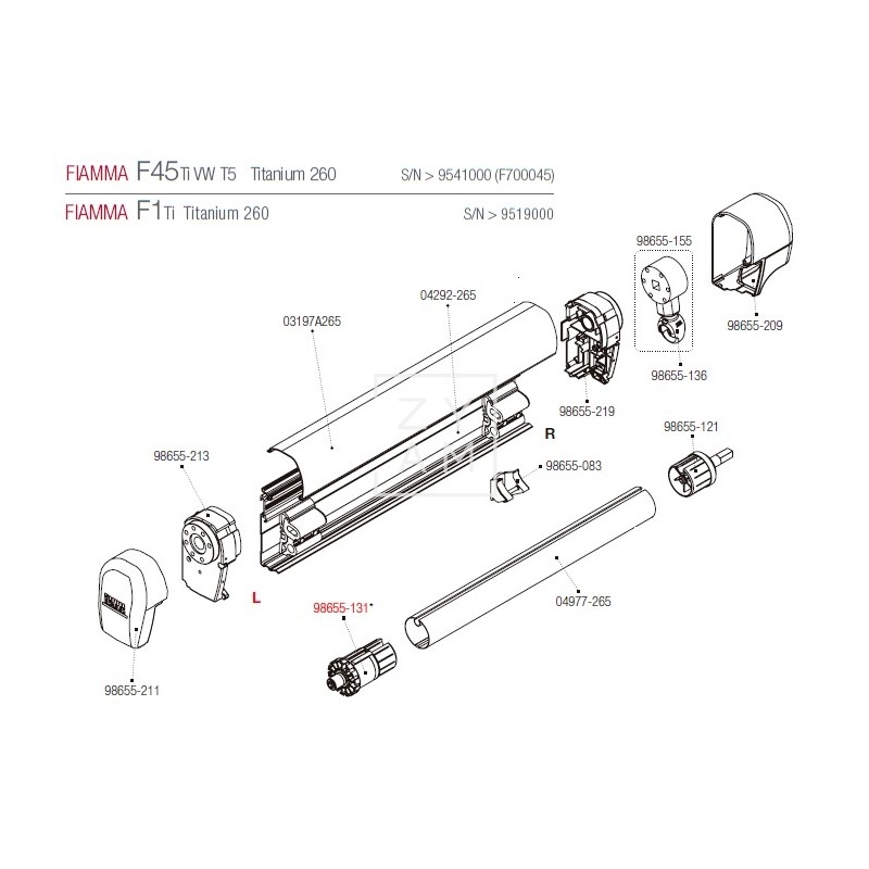 SOPORTE RULO IZQUIERDA F45/F1 48MM