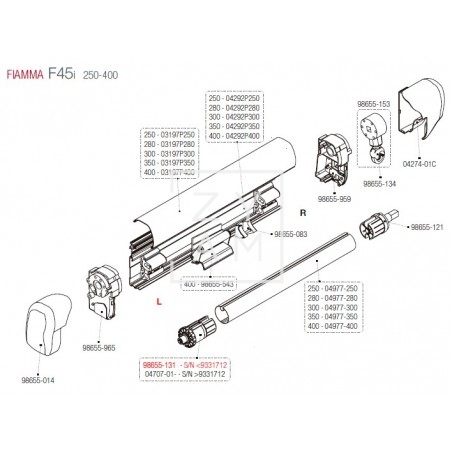 SOPORTE RULO IZQUIERDA F45/F1 48MM