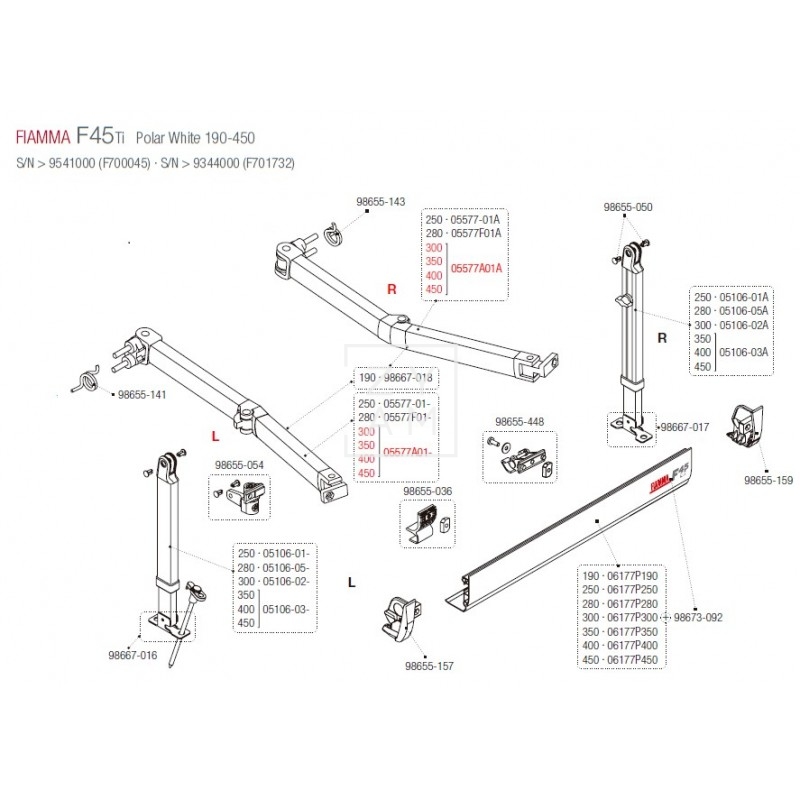 BRAZO F45TI/F45I/F1 300-450