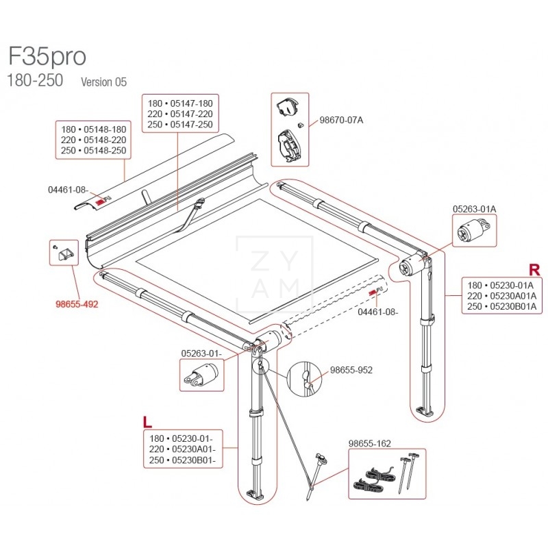 BASE GANCHO PATA/RAFTER F35