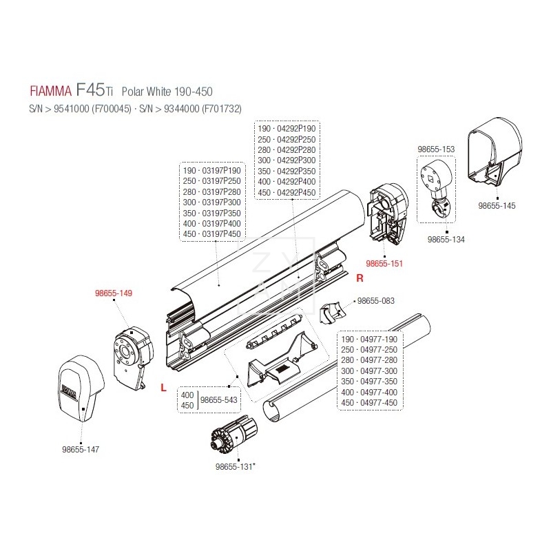 LATERAL F45TI 190-450 P.W.