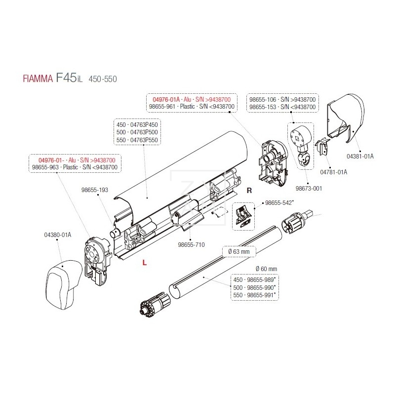 LATERAL F45IL 450-550 ALUMINIO