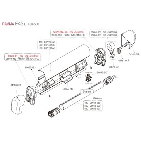 LATERAL F45IL 450-550 ALUMINIO