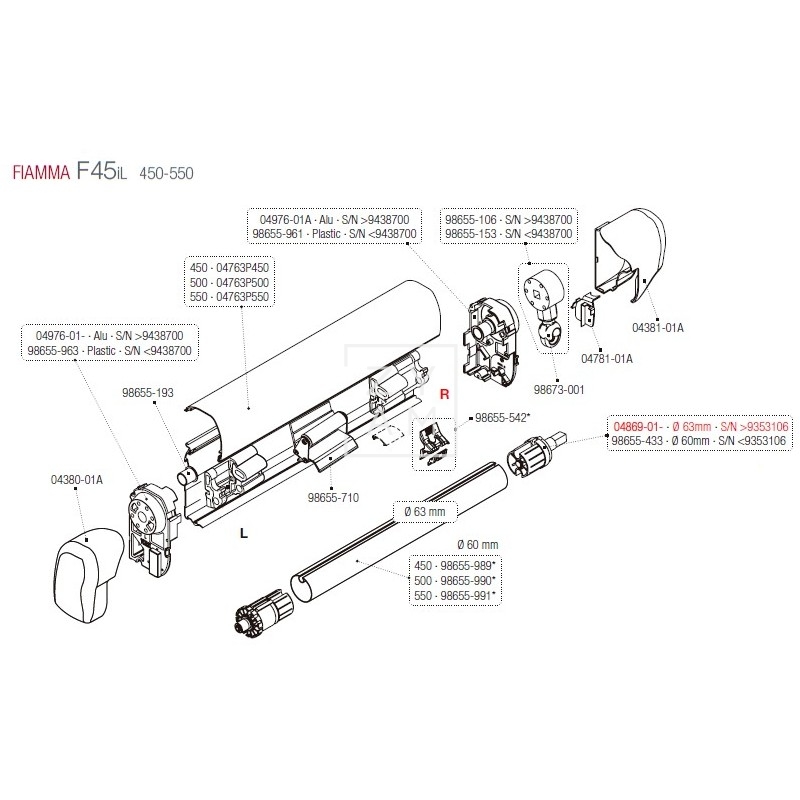 SOPORTE RULO F45/F65 63 MM