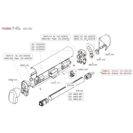 SOPORTE RULO F45/F65 63 MM