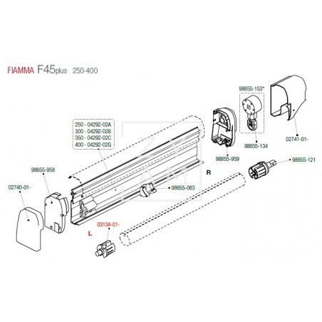 SOPORTE RULO F45PLUS 250-400 IZQUIERDA