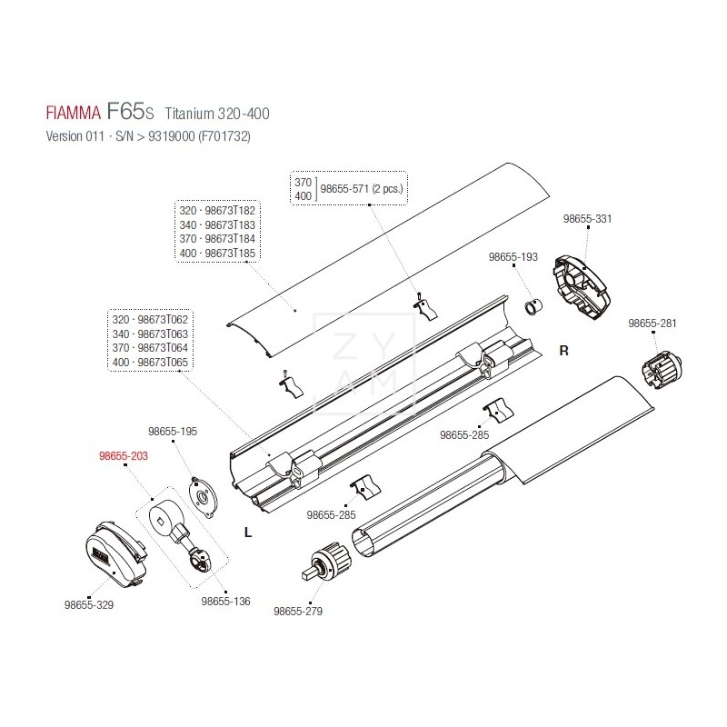 MOLINETE+OJAL F65S TITANIUM