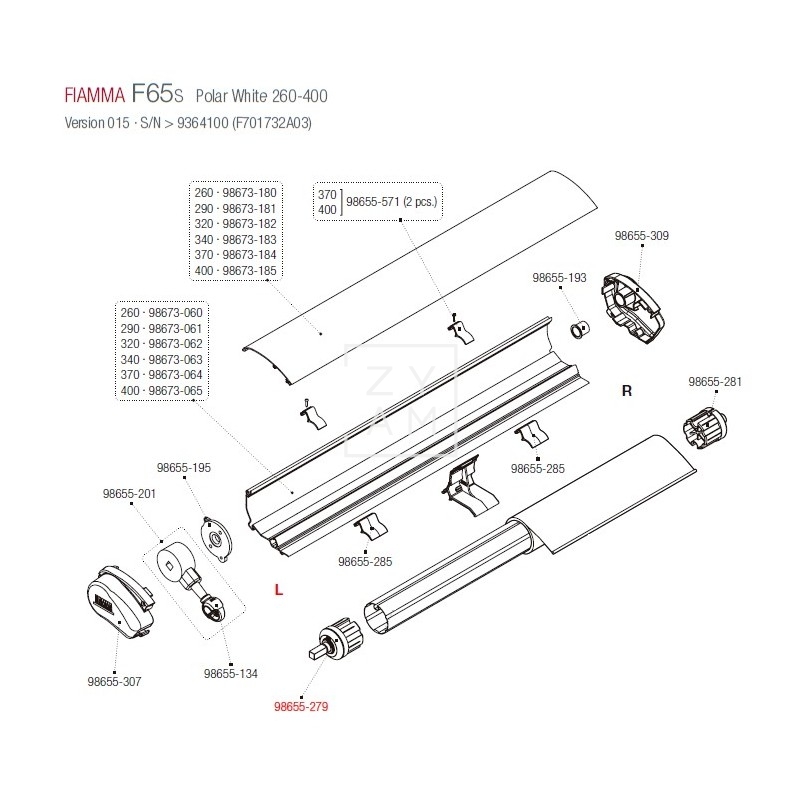 SOPORTE RULO F65S 60MM IZQUIERDA