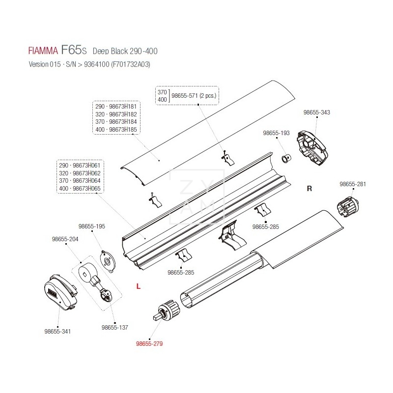 SOPORTE RULO F65S 60MM IZQUIERDA