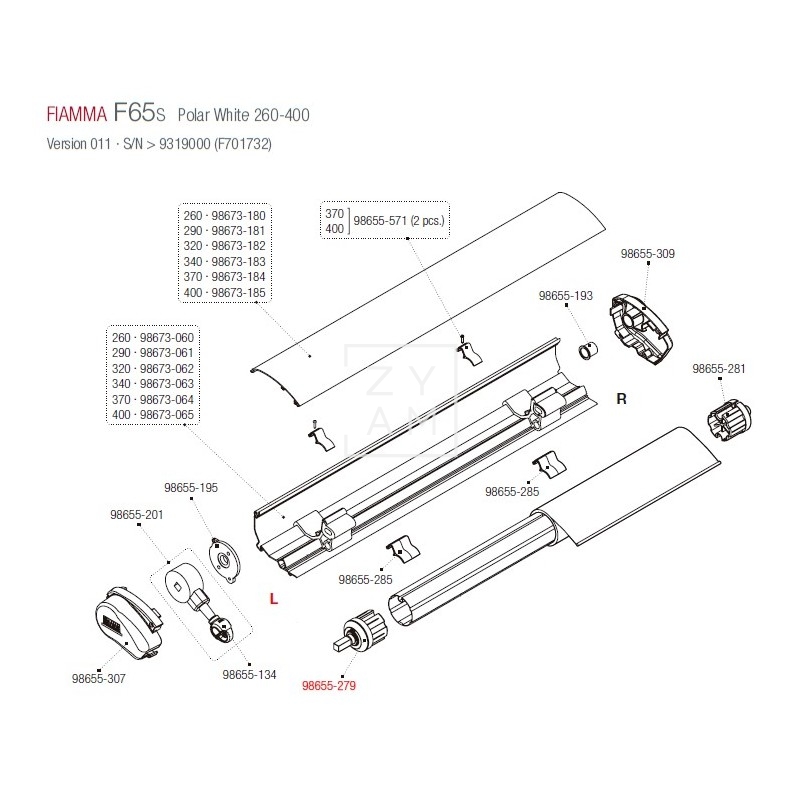 SOPORTE RULO F65S 60MM IZQUIERDA