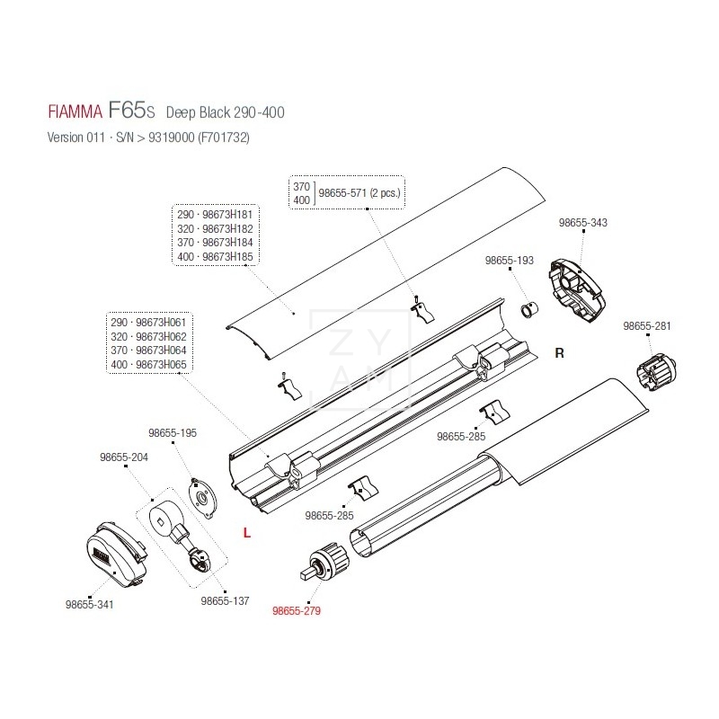 SOPORTE RULO F65S 60MM IZQUIERDA