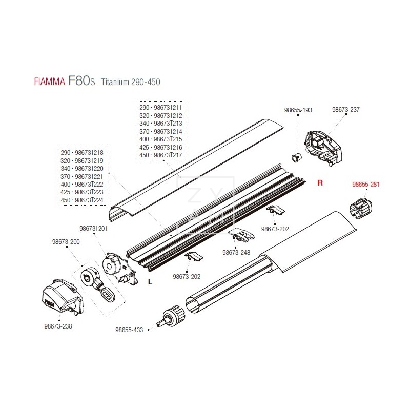 SOPORTE RULO F65S/F80S 60MM DERECHA