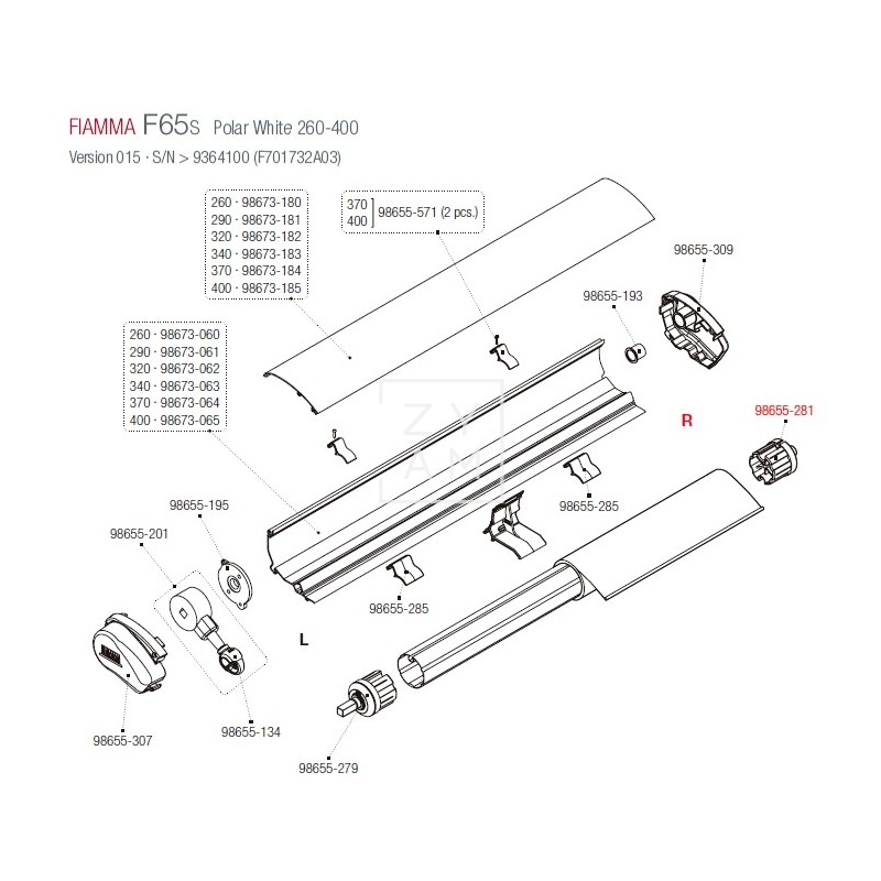 SOPORTE RULO F65S/F80S 60MM DERECHA