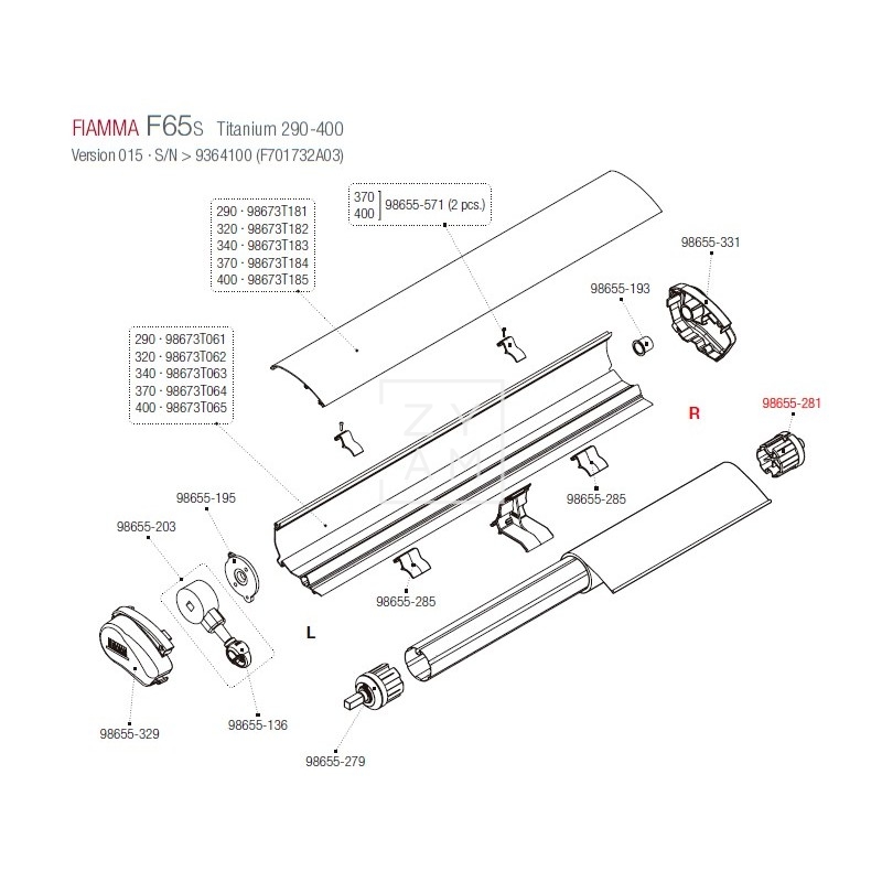 SOPORTE RULO F65S/F80S 60MM DERECHA