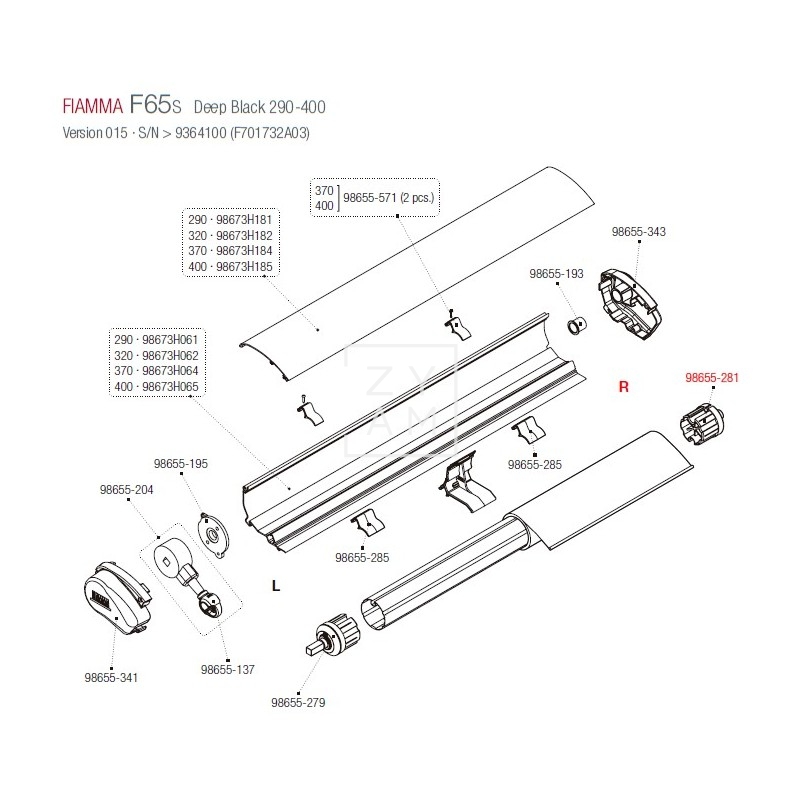 SOPORTE RULO F65S/F80S 60MM DERECHA