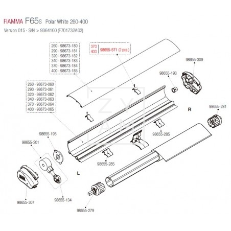 KIT PARO TAPA F65 PAR