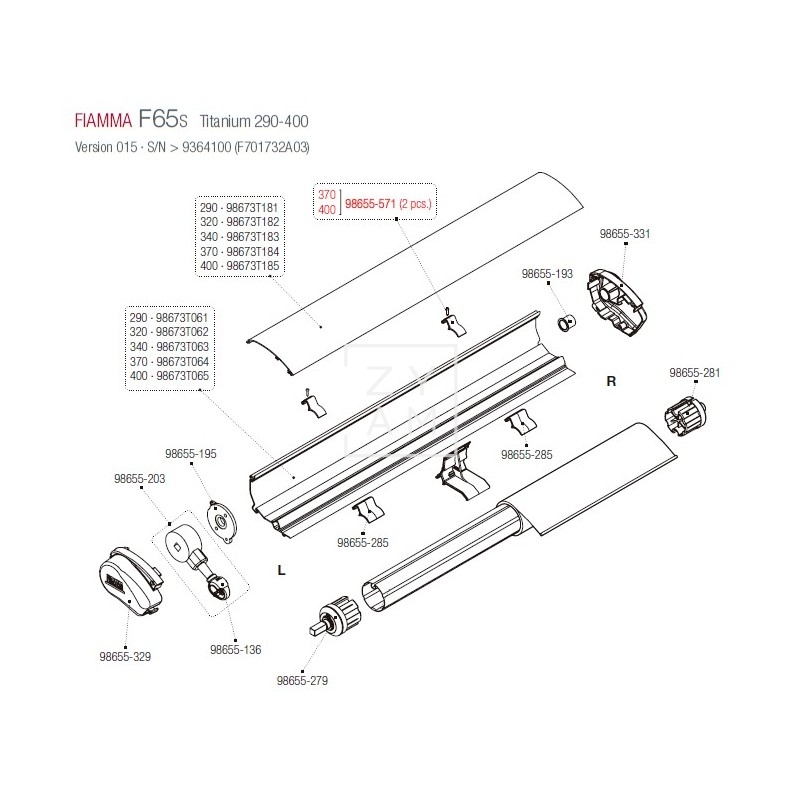 KIT PARO TAPA F65 PAR