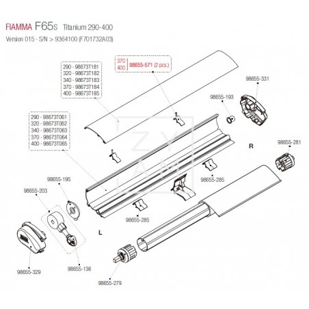 KIT PARO TAPA F65 PAR