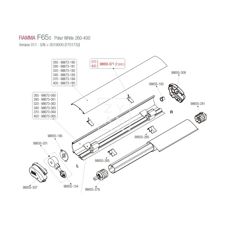KIT PARO TAPA F65 PAR