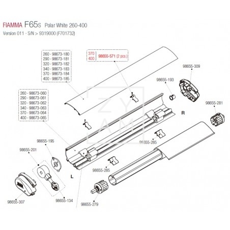 KIT PARO TAPA F65 PAR