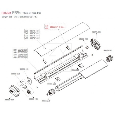 KIT PARO TAPA F65 PAR