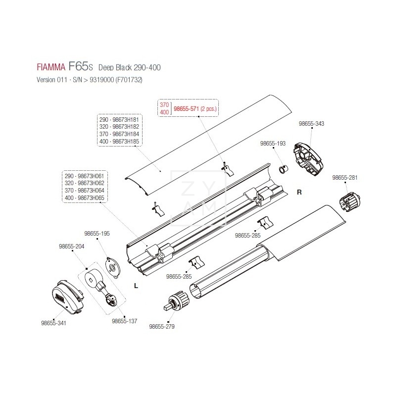 KIT PARO TAPA F65 PAR