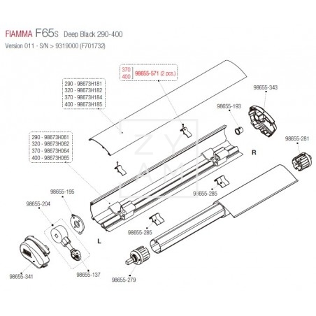 KIT PARO TAPA F65 PAR