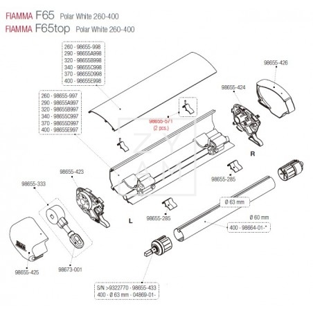 KIT PARO TAPA F65 PAR