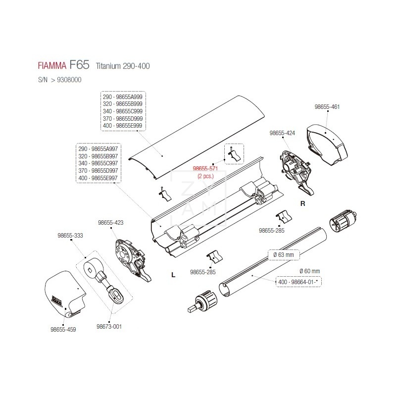 KIT PARO TAPA F65 PAR