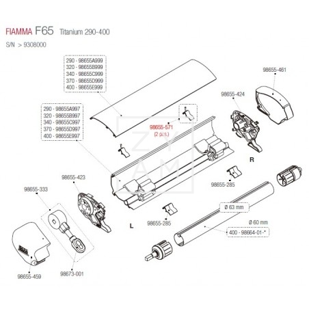 KIT PARO TAPA F65 PAR