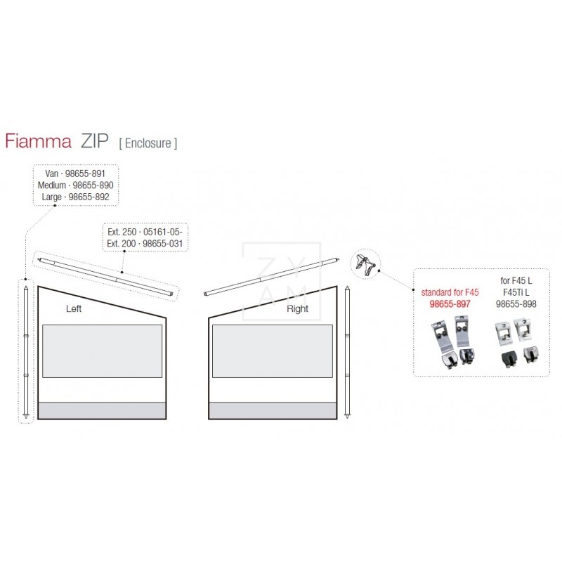KIT CLIP SYSTEM PRIVACY F45 STANDAR