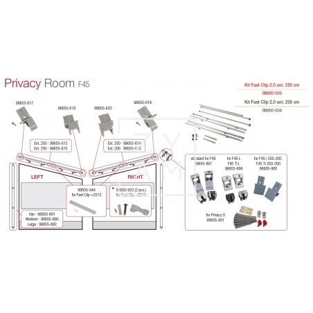 KIT FAST CLIP PRIVACY F45/F65 EXT 250