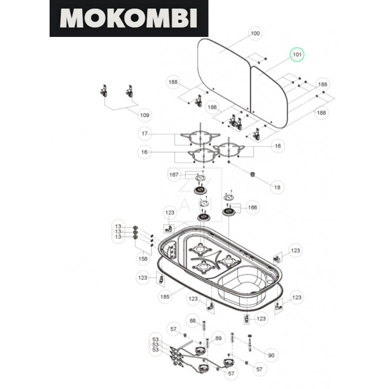 TAPA CRISTAL DERECHA COCINA 84X43