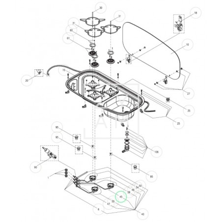 BASE INFERIOR QUEMADOR DOMETIC CRAMER