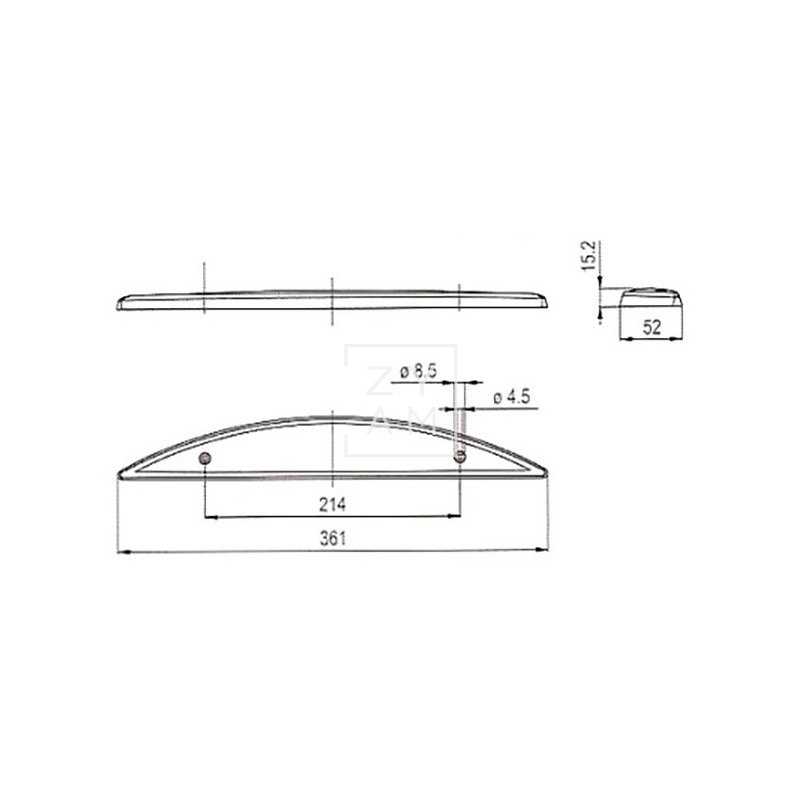 PILOTO 3ª LUZ FRENO OVALADO 360X52