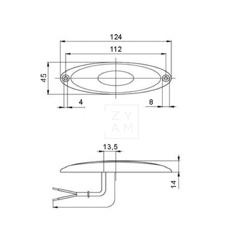 PILOTO POSICION LED JOKON BLANCO 124X45