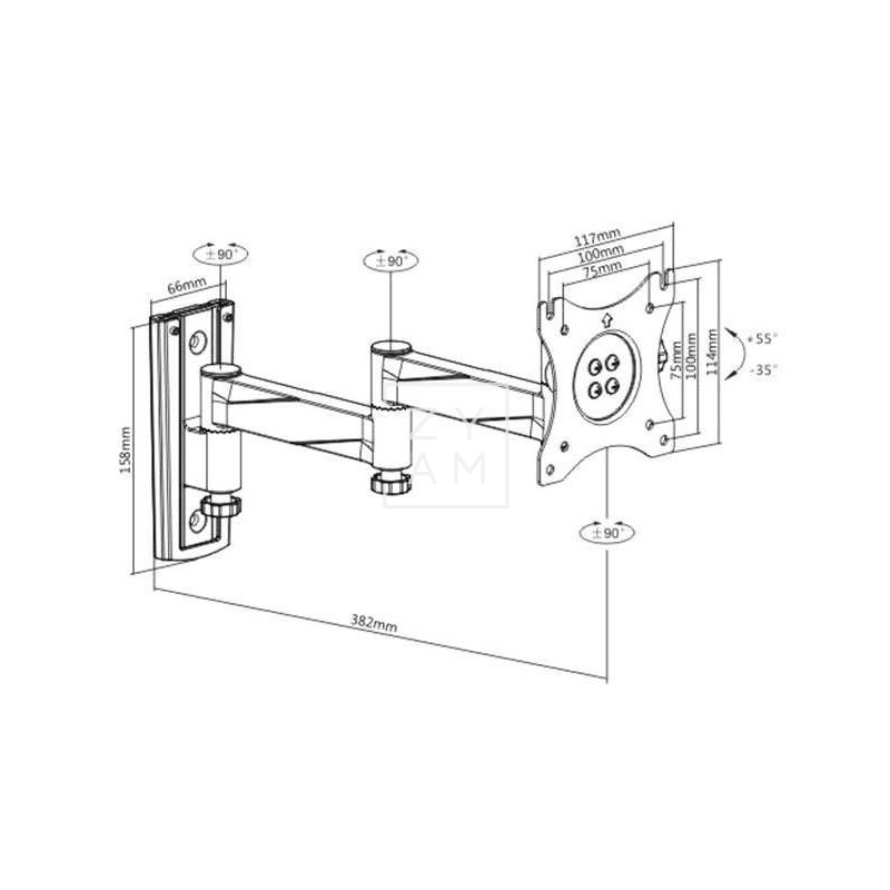 SOPORTE TV LCD BRAZO 3 ARTICULACIONES