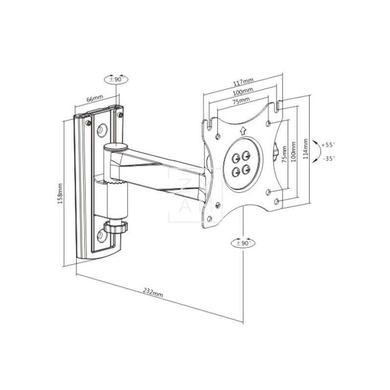 SOPORTE TV LCD BRAZO 2 ARTICULACIONES