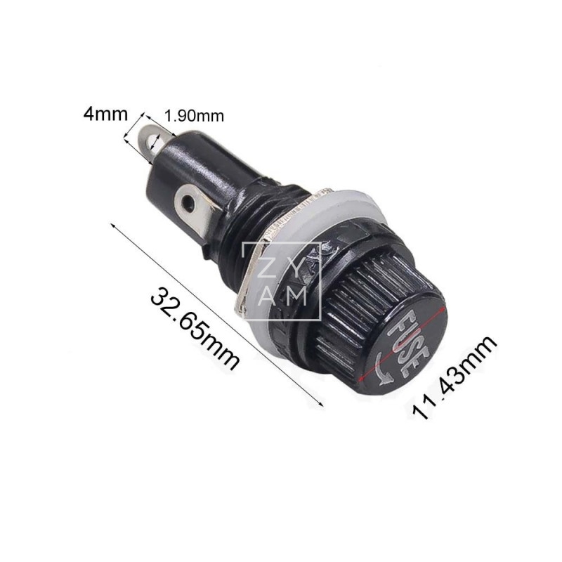 PORTAFUSIBLE CRISTAL 5x20MM